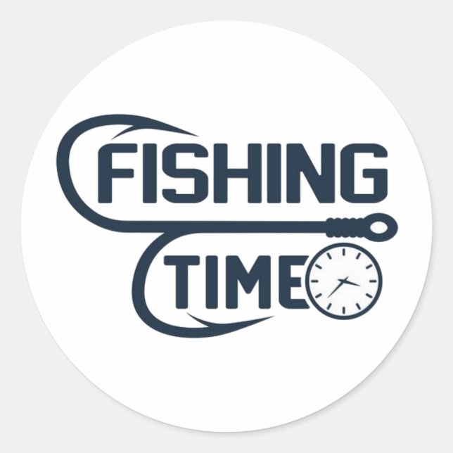 Fishing Time Classic Round Sticker (Front)