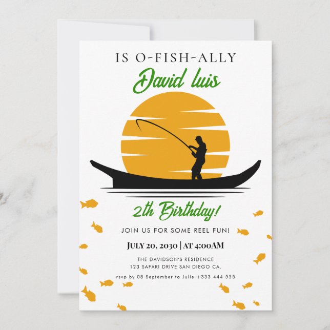 fishing tournament Birthday Invitation (Front)