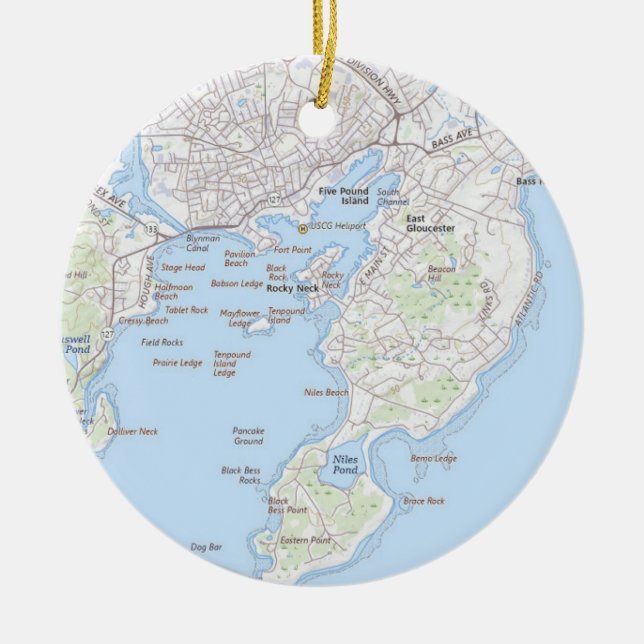 Fishing Town of Gloucester MA Ornament (Front)