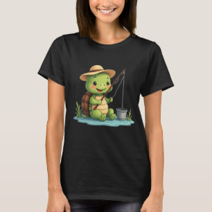 Fishing Turtle â€“ Peaceful Turtle by the Lake T-Shirt