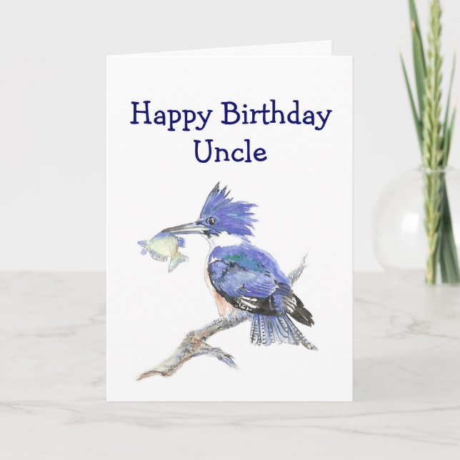 Fishing Uncle Birthday Humour The Kingfisher Card (Front)