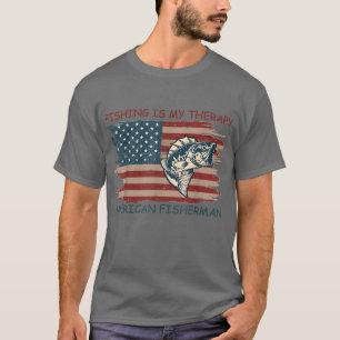 Fishing Us American Flag Bass Fish Fisherman 4th O T-Shirt