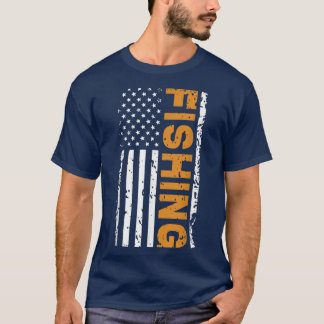 Fishing Usa American Flag 1053  T-Shirt