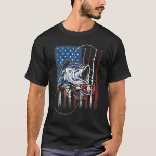 Fishing Usa Flag American Fishing Love Patriotic 4 T-Shirt