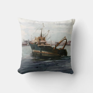 Fishing vessel/Fisheries/Fishing boat Throw Pillow