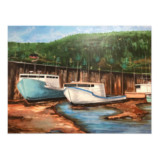 Fishing Village Acrylic  Landscape  Photo Print (Front)