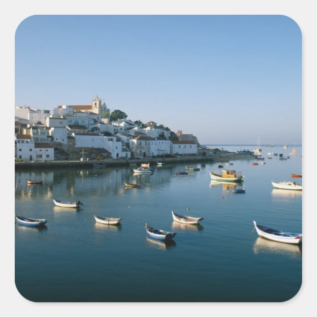 Fishing Village of Ferragudo, Algarve, Portugal 2 Square Sticker (Front)