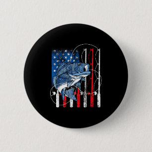 Fishing Vintage American Flag B Fisherman Gifts 2 Inch Round Button