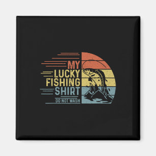 Fishing Vintage Retro My Lucky Fishing Shirt Do No Magnet