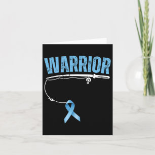 Fishing Warrior Prostate Cancer Fisherman Light Bl Card