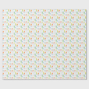 Fishing watercolor buoys and lures wrapping paper