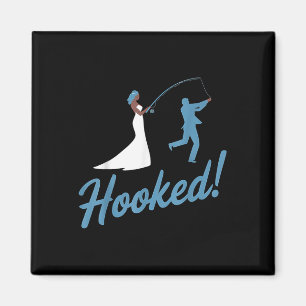 Fishing Wedding Groom Hooked Funny Marriage Gift Magnet
