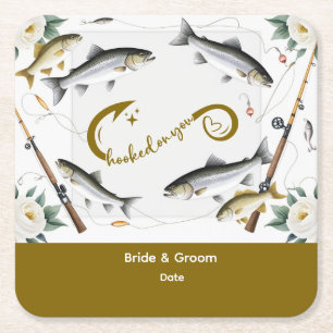 Fishing  Wedding themed for Fishing lovers  Paper Square Paper Coaster