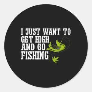 Fishing Weed Fischerman Angler 1  Classic Round Sticker