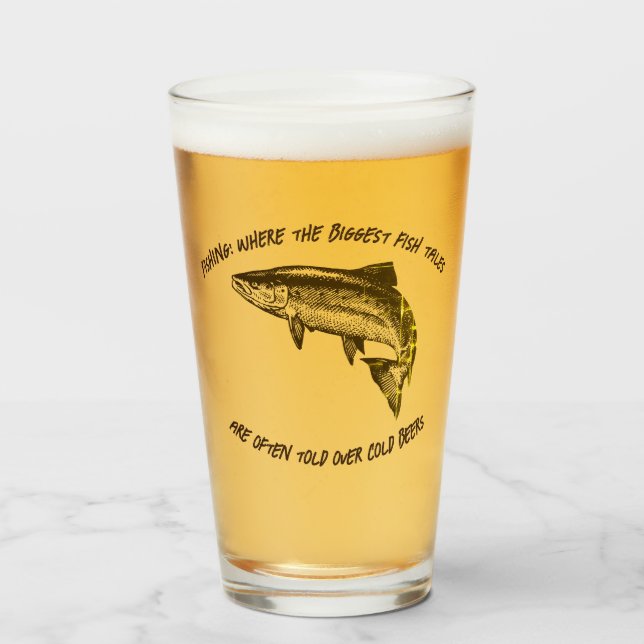 Fishing: Where the biggest fish... - Fishing Beer Glass (Front Filled)