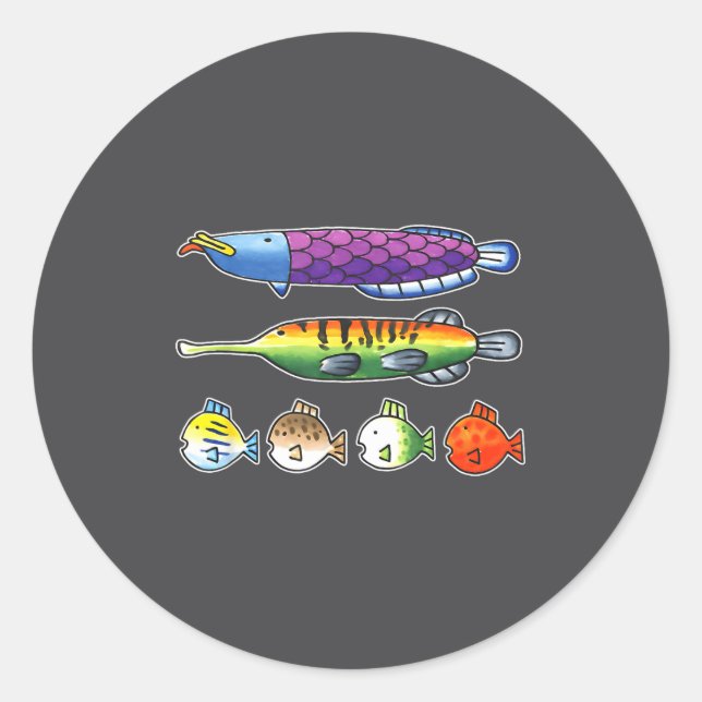 Fishing Wii Srts Fish Species  Classic Round Sticker (Front)