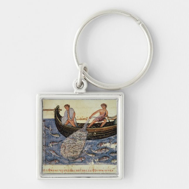 Fishing with a Net Keychain (Front)