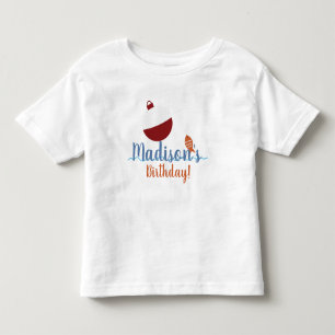 Fishing with Bait First Birthday Party Name Toddler T-shirt