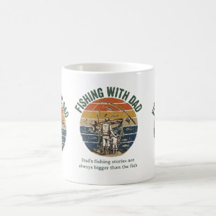 Fishing with dad vintage,retro design coffee mug
