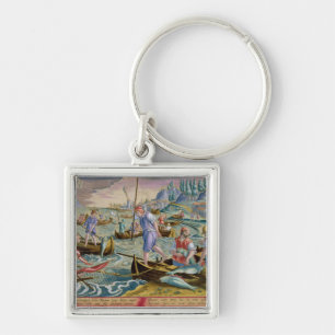 Fishing with Nets and Tridents in the Bay of Naple Keychain