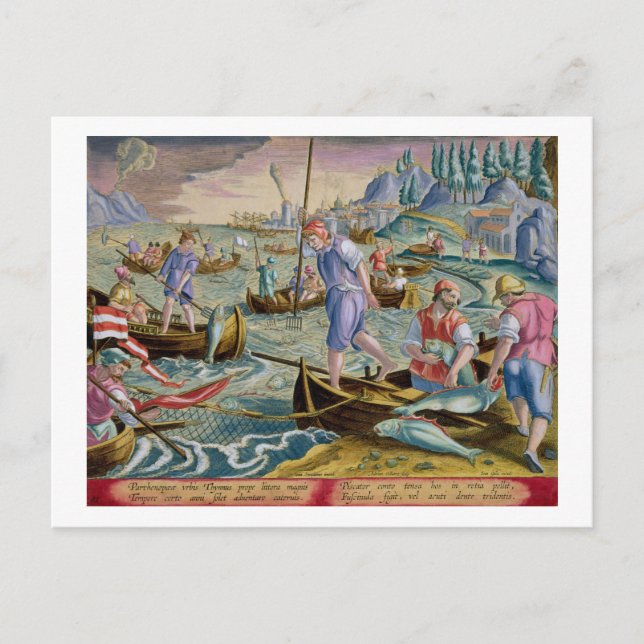 Fishing with Nets and Tridents in the Bay of Naple Postcard (Front)