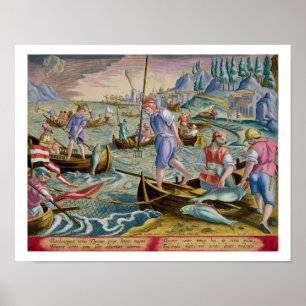 Fishing with Nets and Tridents in the Bay of Naple Poster