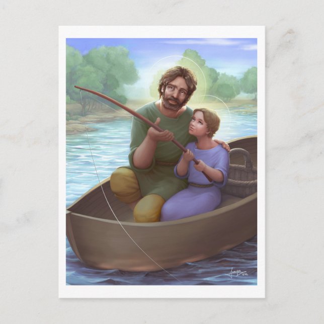 Fishing with Saint Joseph Postcard (Front)