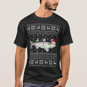 Fishing Xmas Lighting Santa Ugly Mullet Fish Chris T-Shirt