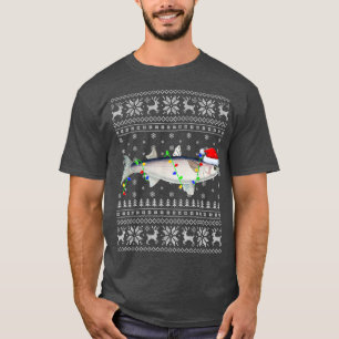 Fishing Xmas Lighting Santa Ugly Mullet Fish Chris T-Shirt