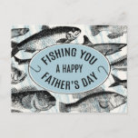 Fishing You A Happy Father's Day Postcard<br><div class="desc">This vintage styled postcard is perfect for the fishing dads in your life!</div>