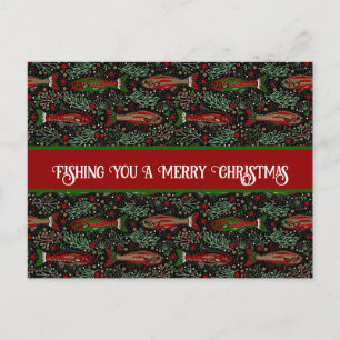 Fishing You a Merry Christmas Red Green Trout Postcard
