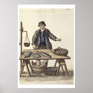 Fishmonger, Venetian (manuscript) Poster