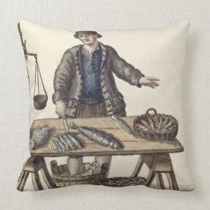 Fishmonger, Venetian (manuscript) Throw Pillow