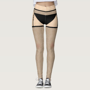 Fishnet Stockings and Black Knickers Leggings