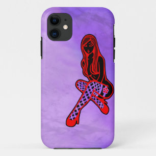 Fishnets and Flower Pin-Up (Purple Haze) iPhone 11 Case