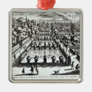 Fishponds at Villa d'Este, Tivoli, from 'Le Fontan Metal Ornament