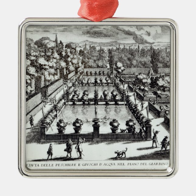 Fishponds at Villa d'Este, Tivoli, from 'Le Fontan Metal Ornament (Front)