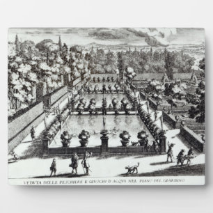 Fishponds at Villa d'Este, Tivoli, from 'Le Fontan Plaque