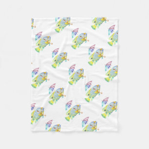 Fishy Fish with Umbrella Fleece Blanket