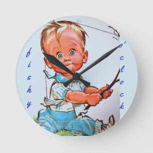 "Fishy o'clock" Round Clock