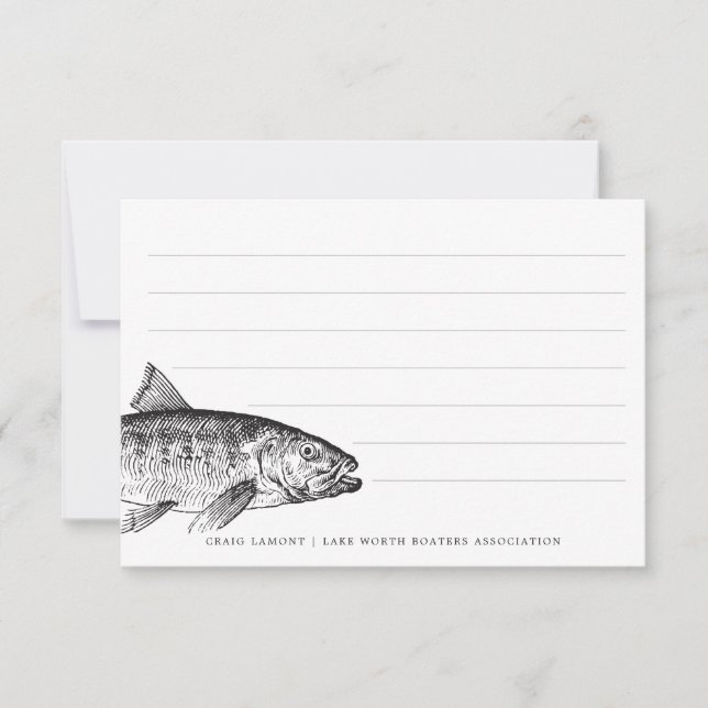 Fishy Thoughts | Funny Personalized Stationary Card (Front)