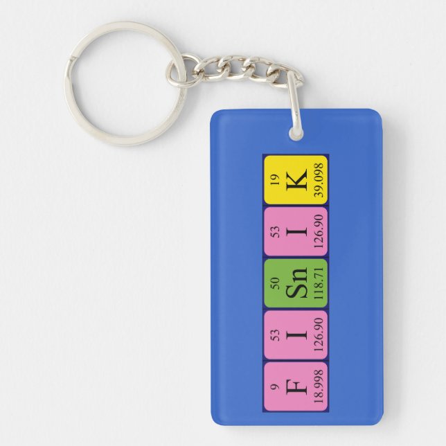 Fisnik periodic table name keyring (Front)