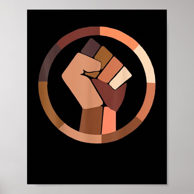 Fist African Black Lives Matter History BLM Protes Poster (Front)