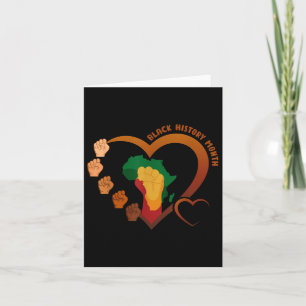 Fist Black History Month Melanin Heart Power Black Card