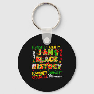 Fist Black Power Black History Month African Men W Keychain