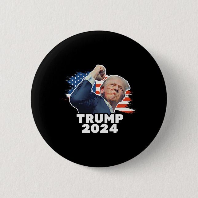 Fist Bump 2024 President Red  2 Inch Round Button (Front)