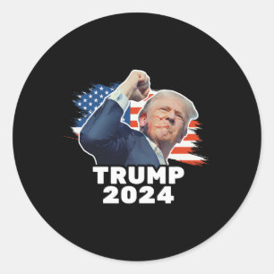 Fist Bump 2024 President Red  Classic Round Sticker