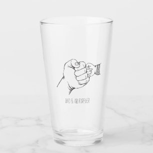 Fist Bump First Father's Day Dad Birthday Gift Glass