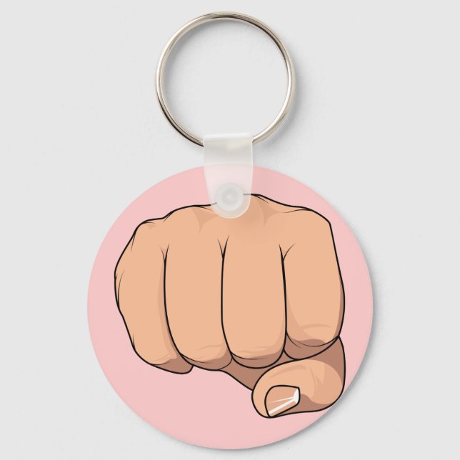 Fist Closed Hand Sign Gesture Keychain (Front)