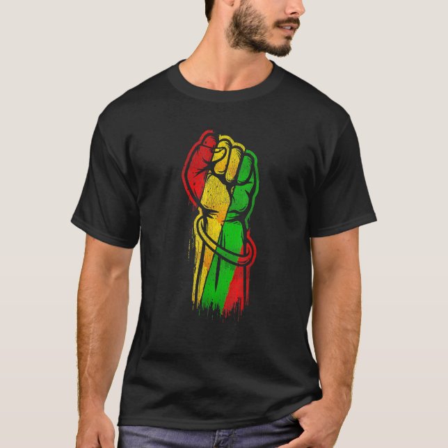 Fist Hand Black History Month Afro African Pride M T-Shirt (Front)